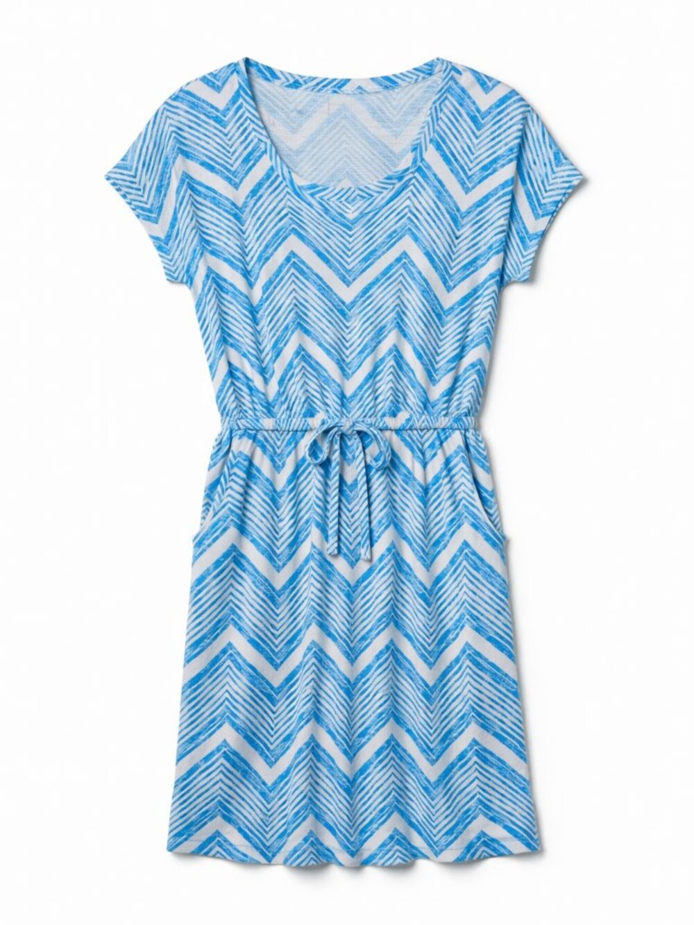 Sonoma Blue Chevron Dress w/Belted Waist | Women’s Large